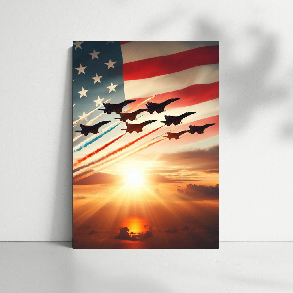 Grace of the Fighters: Flight Over Sunset and Flag