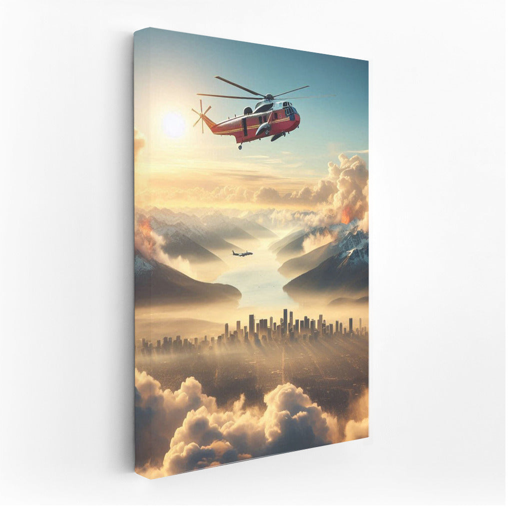 Firefighting Helicopters in the Clouds: Urban Rescue Operation