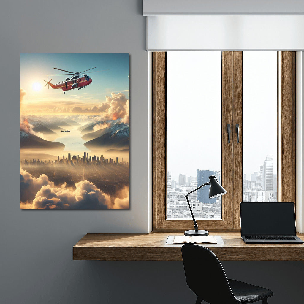 Firefighting Helicopters in the Clouds: Urban Rescue Operation