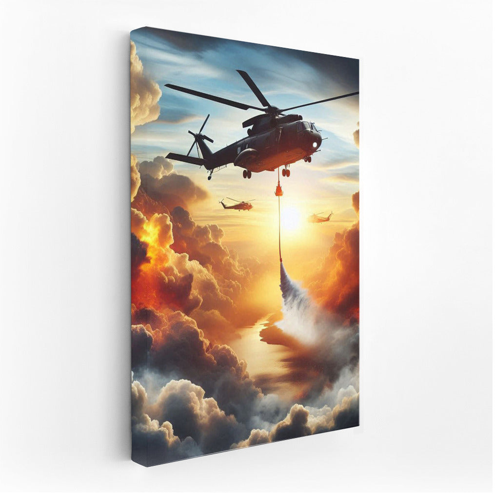 Air Battle: Firefighting Helicopters in the Clouds