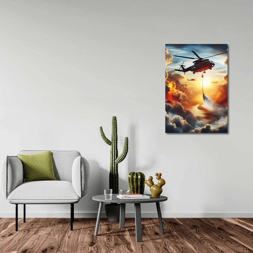 Air Battle: Firefighting Helicopters in the Clouds