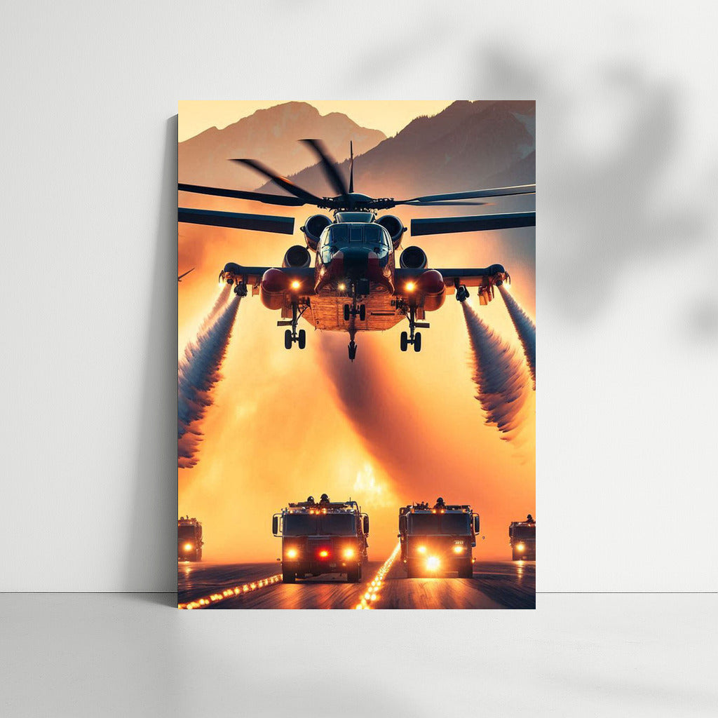 Aerial Ballet of Firefighting Helicopters: Fire Show in the Sky