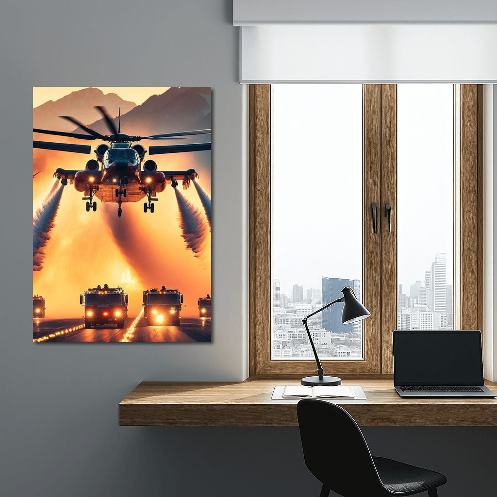 Aerial Ballet of Firefighting Helicopters: Fire Show in the Sky