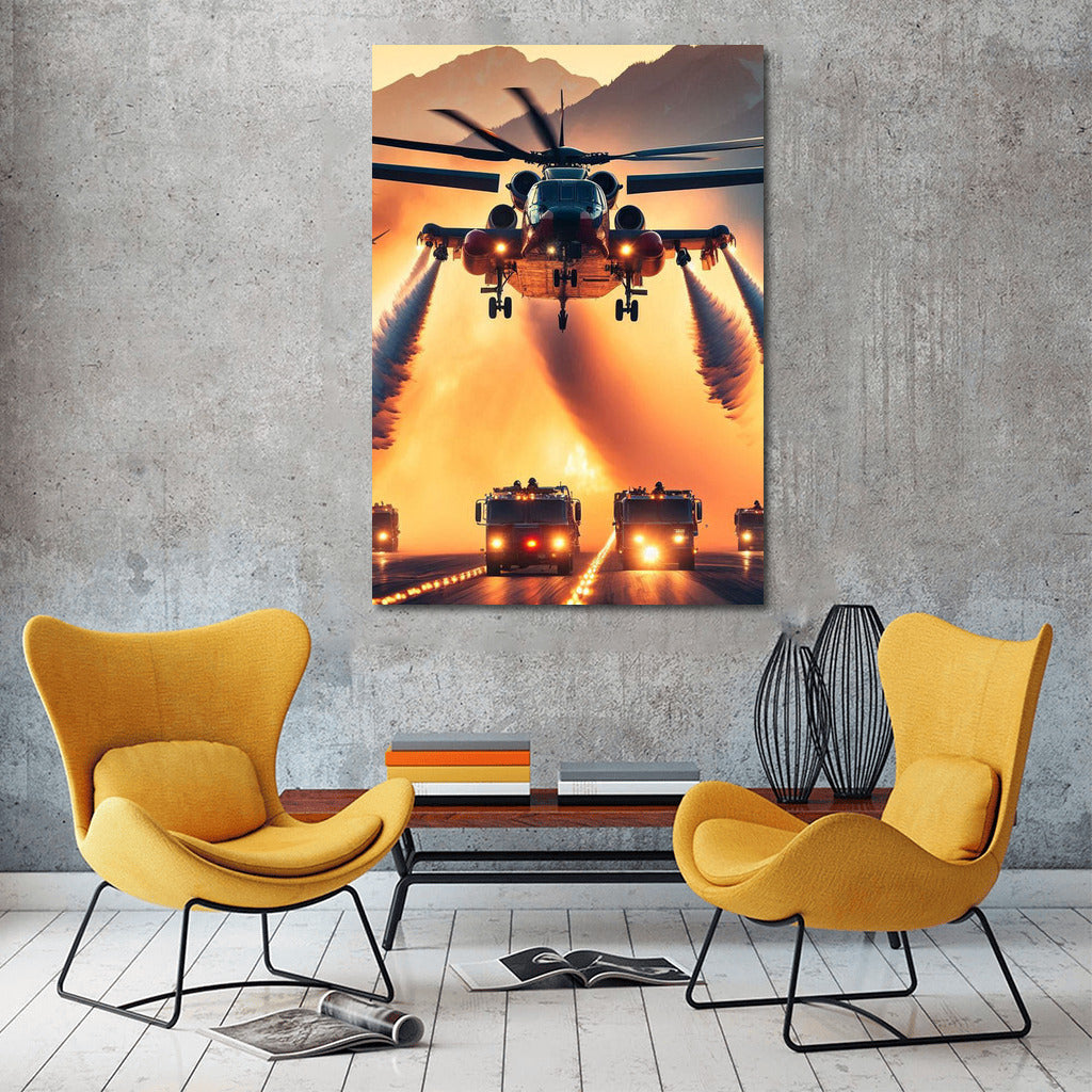 Aerial Ballet of Firefighting Helicopters: Fire Show in the Sky