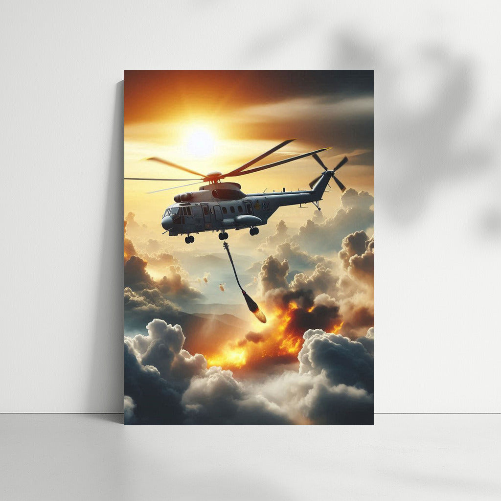 Fire Guardian: Fire Helicopter Among the Clouds