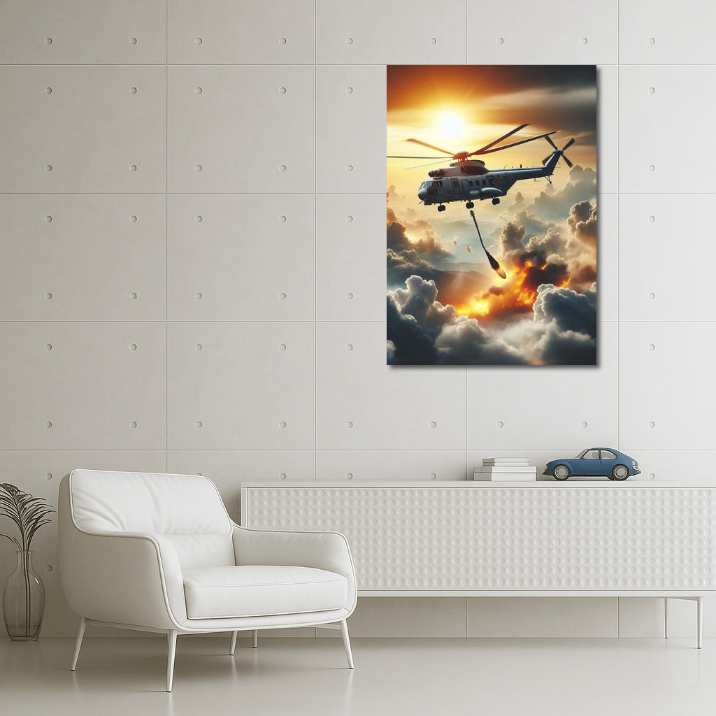 Fire Guardian: Fire Helicopter Among the Clouds