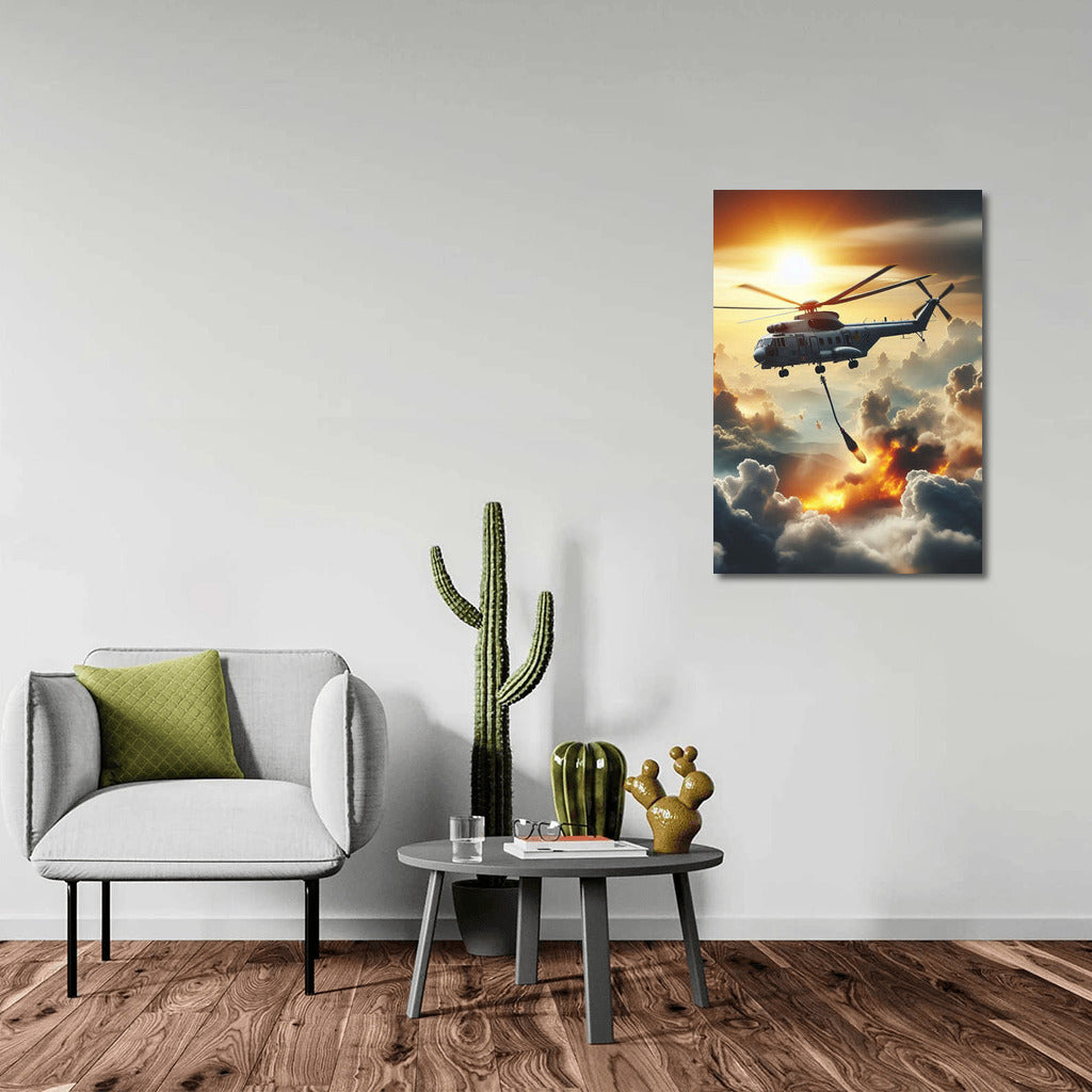 Fire Guardian: Fire Helicopter Among the Clouds