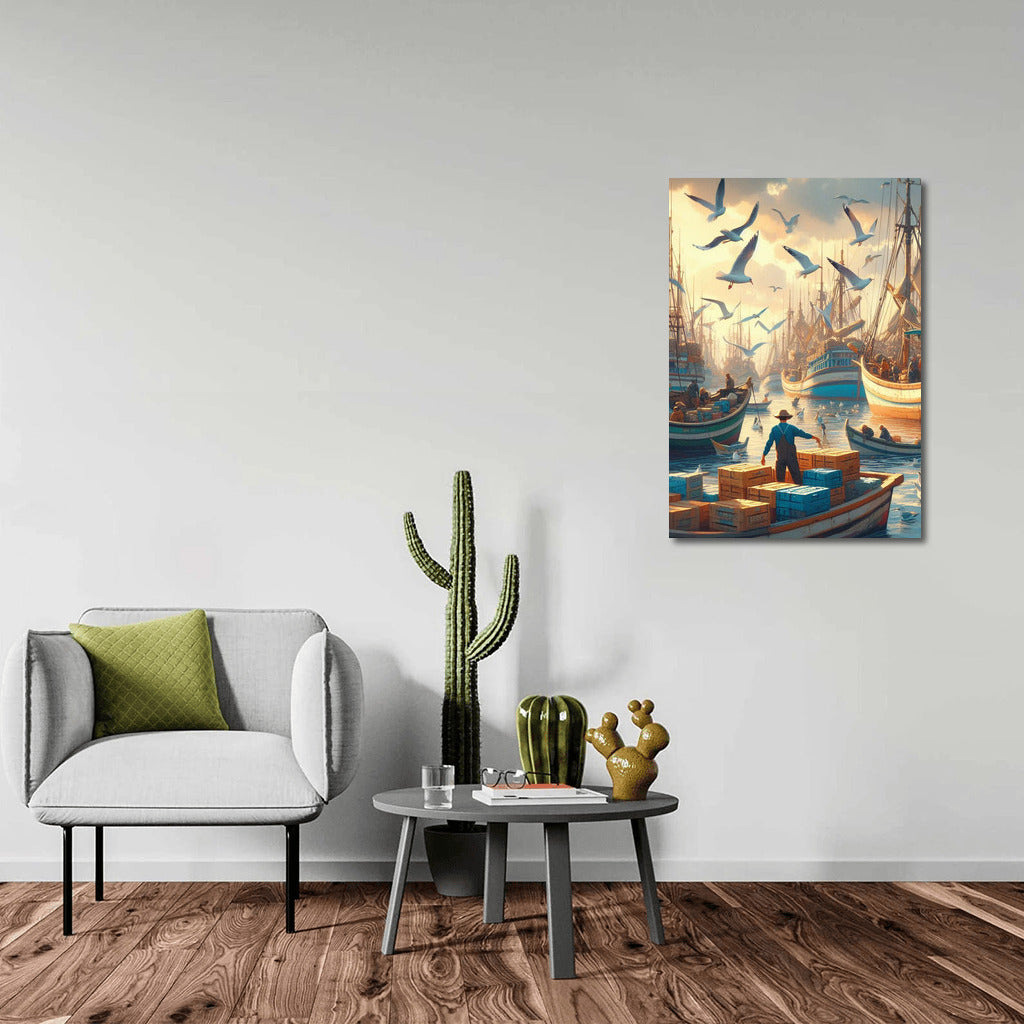 Fishing Boat Harbor: Seagulls and Sea Breeze