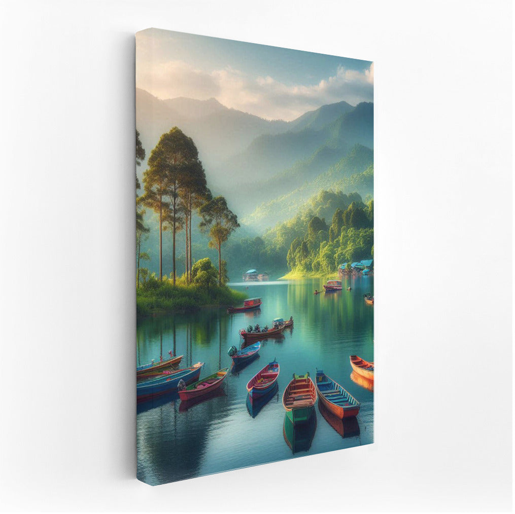 Morning Fishing Boats on Green Mountain Lake