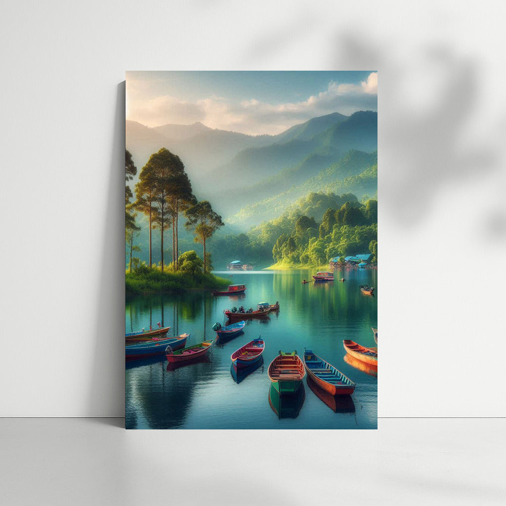 Morning Fishing Boats on Green Mountain Lake