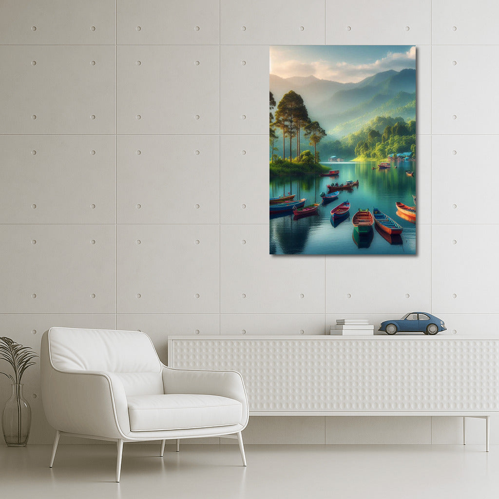 Morning Fishing Boats on Green Mountain Lake