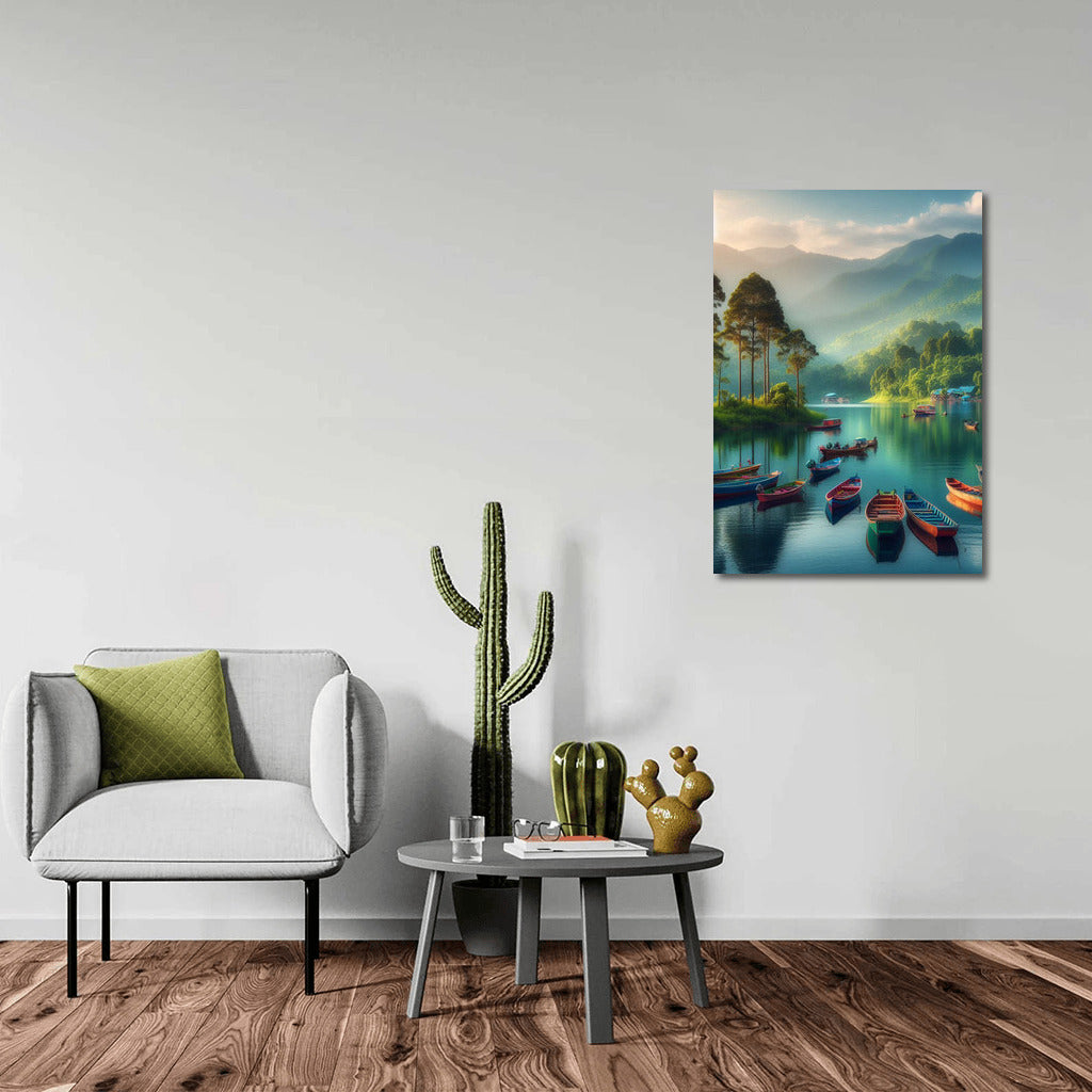 Morning Fishing Boats on Green Mountain Lake