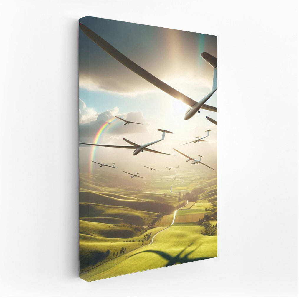 Soaring Gliders: Freedom Over the Green Hills