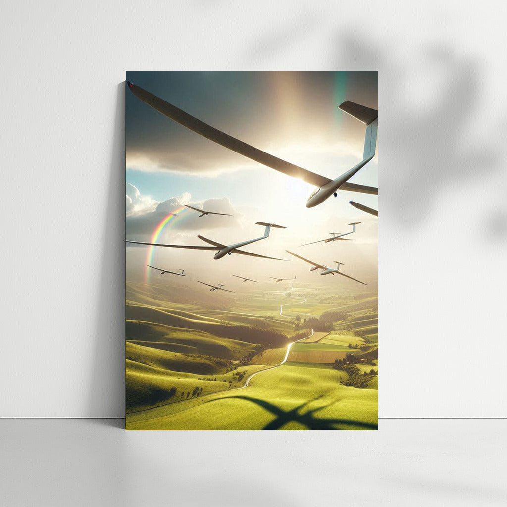 Soaring Gliders: Freedom Over the Green Hills