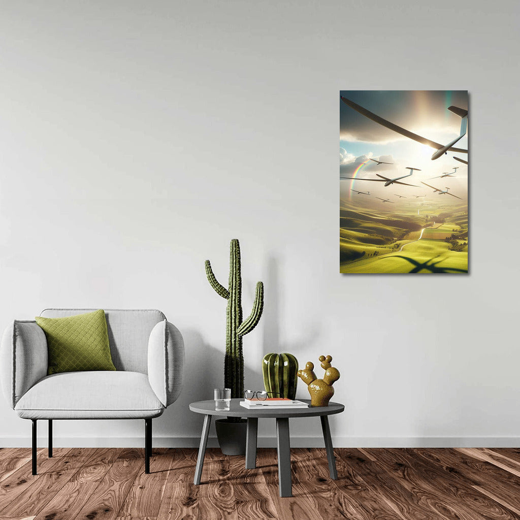 Soaring Gliders: Freedom Over the Green Hills