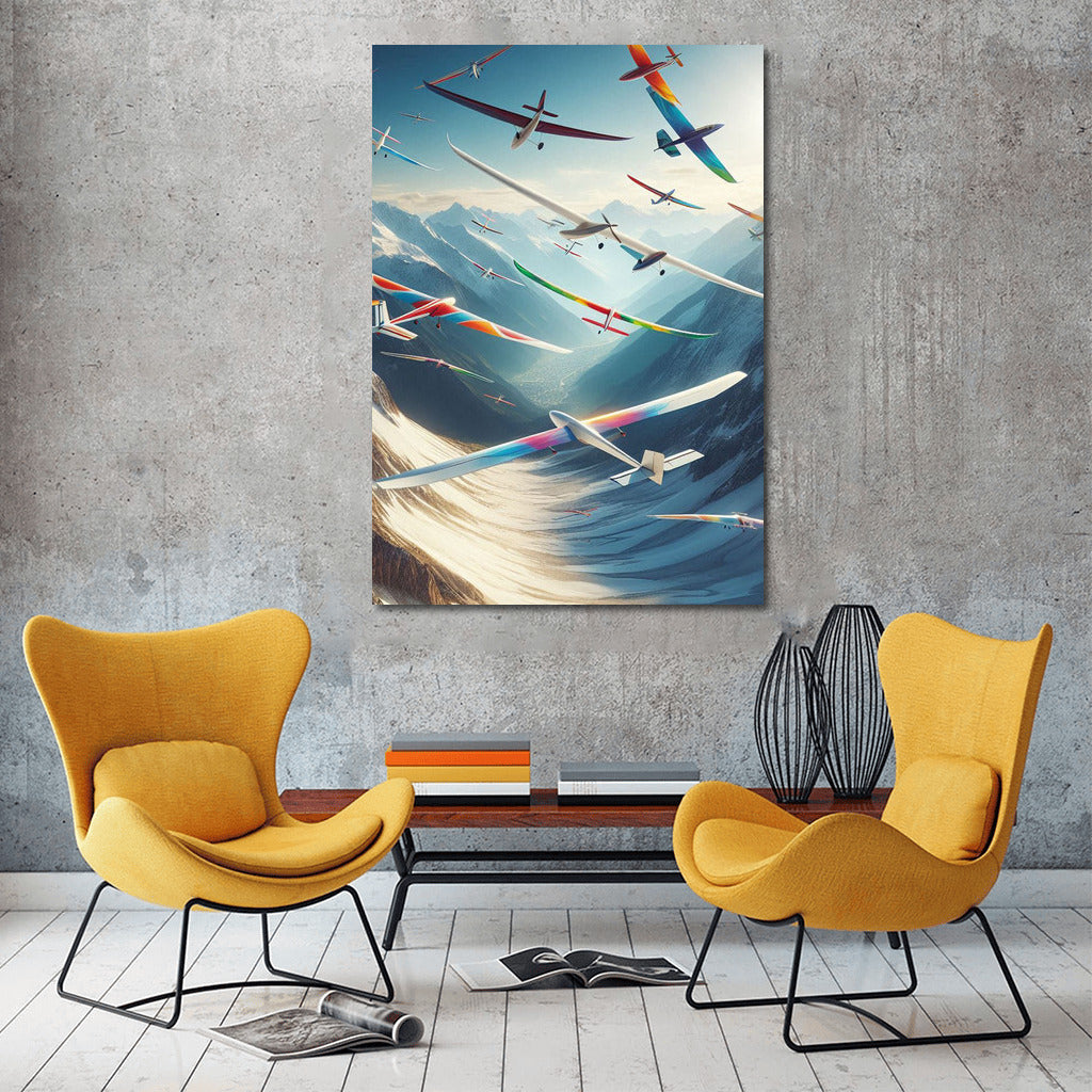 Soaring Gliders: Freedom Over Mountain Landscapes