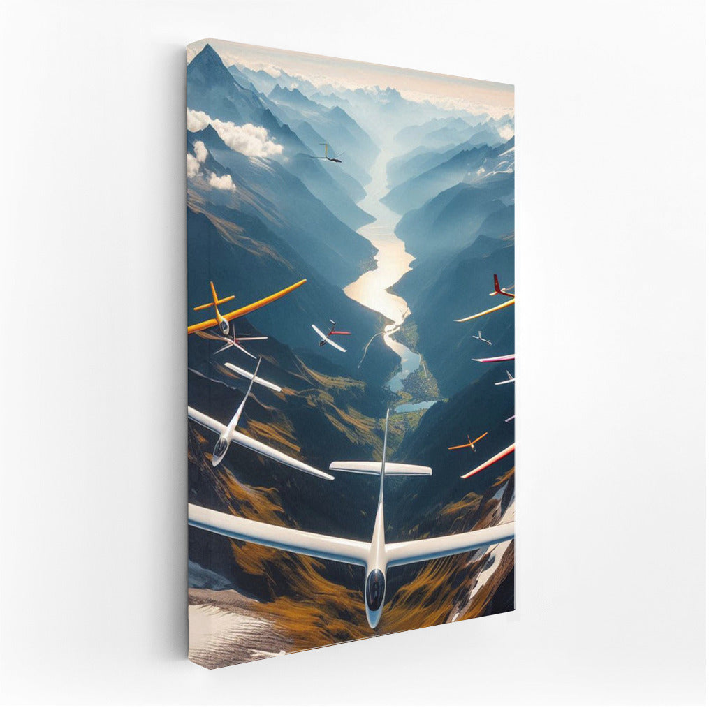 Soaring Gliders: Flying Over Mountain Peaks