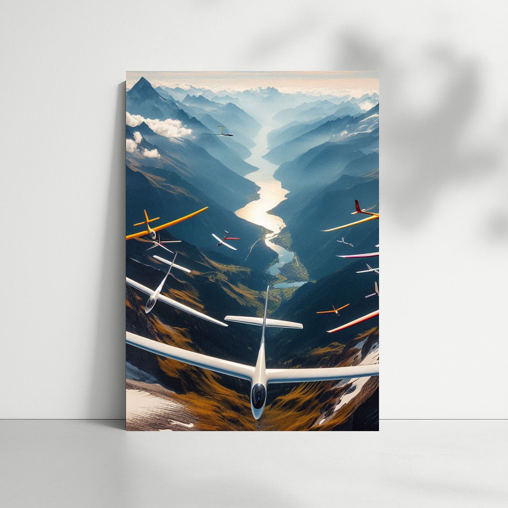 Soaring Gliders: Flying Over Mountain Peaks