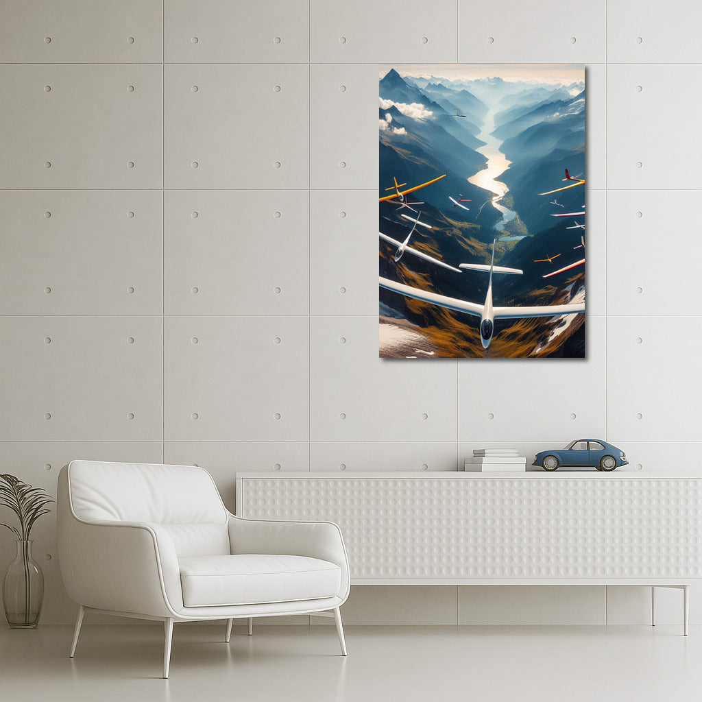 Soaring Gliders: Flying Over Mountain Peaks