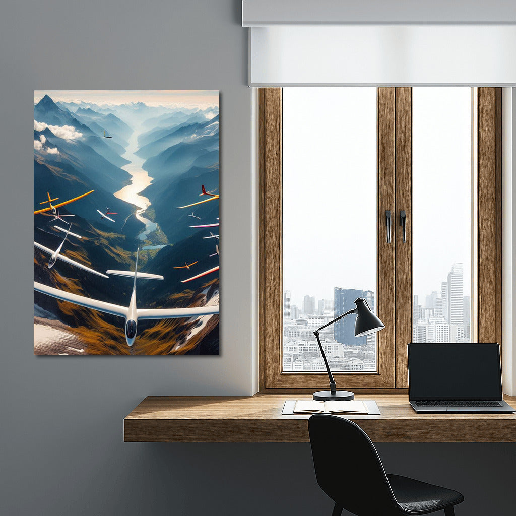 Soaring Gliders: Flying Over Mountain Peaks