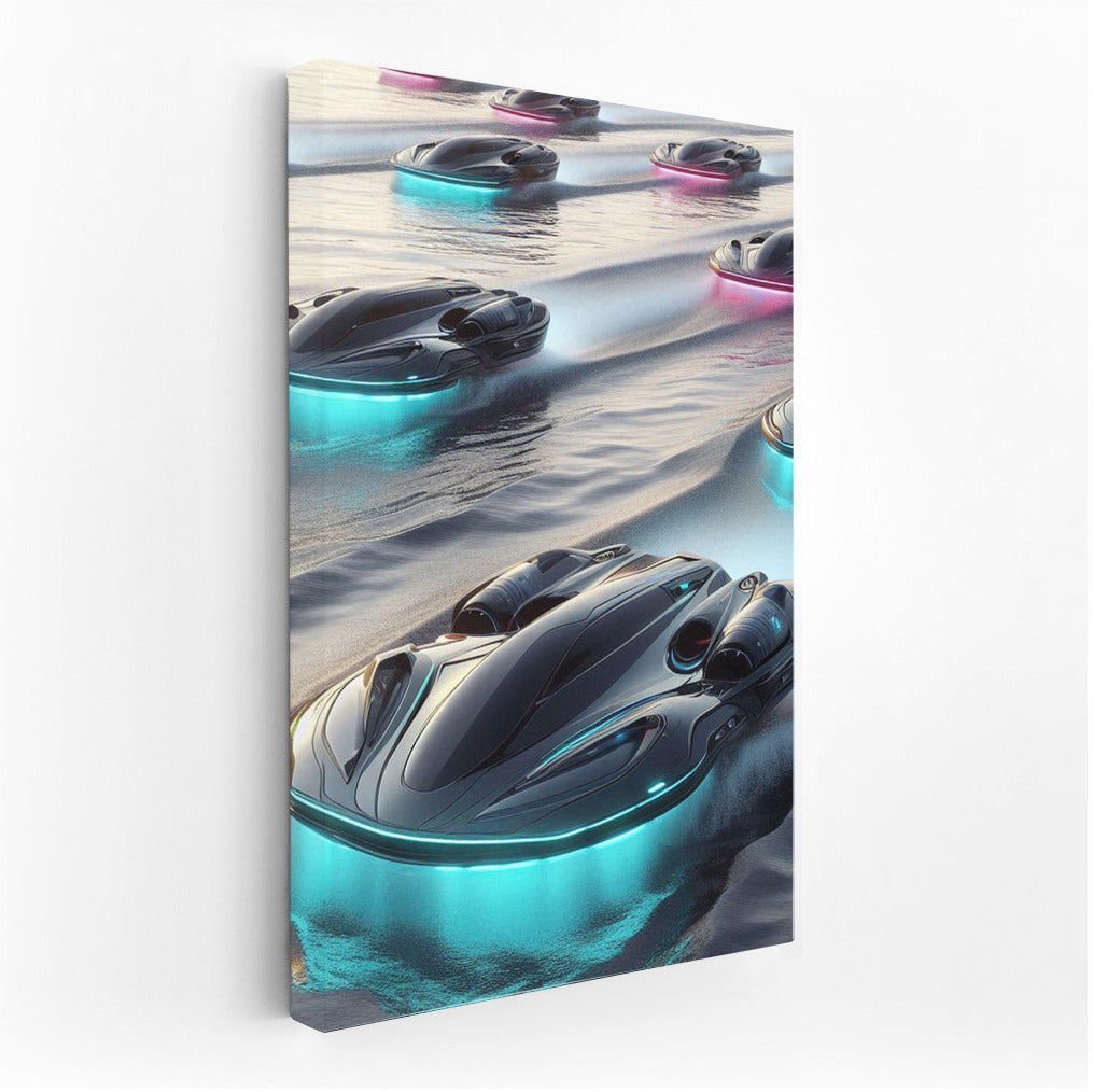 Hovercraft Shine: Futuristic Waves