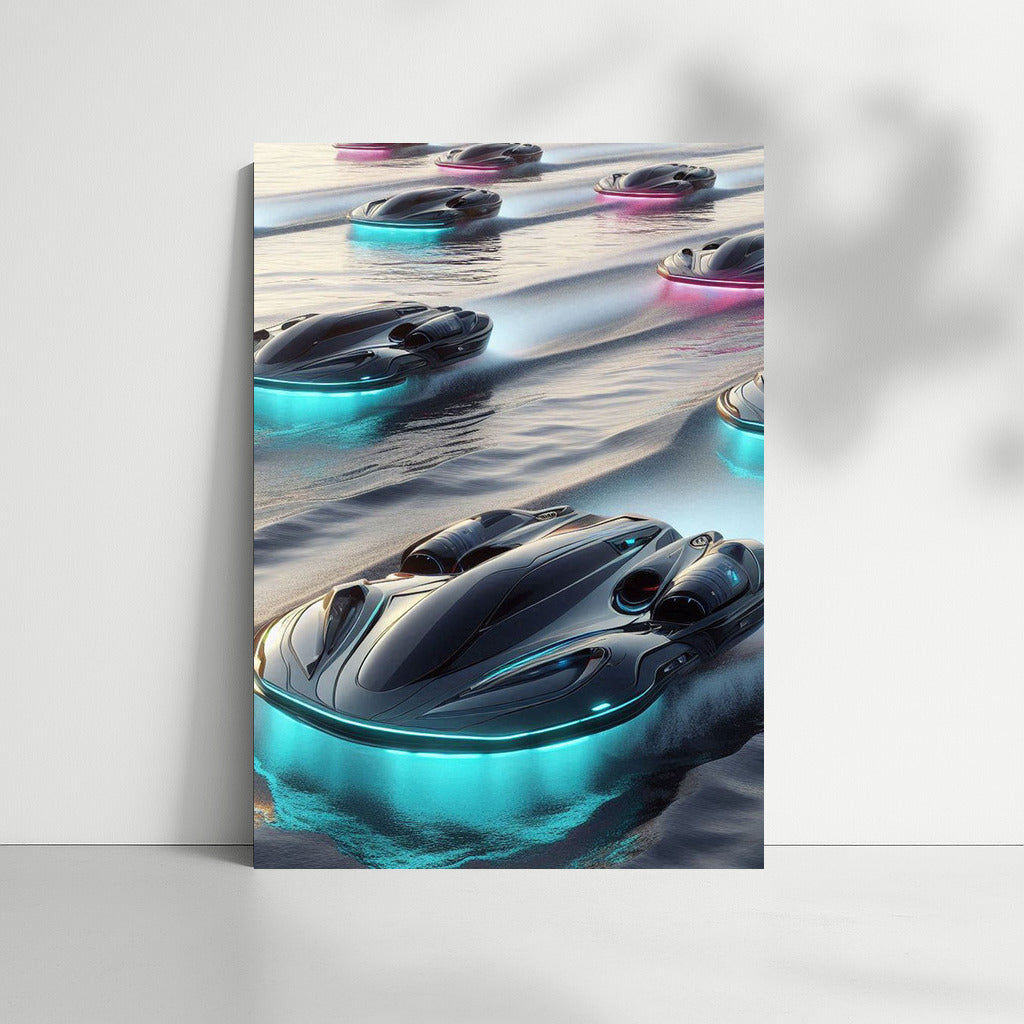 Hovercraft Shine: Futuristic Waves
