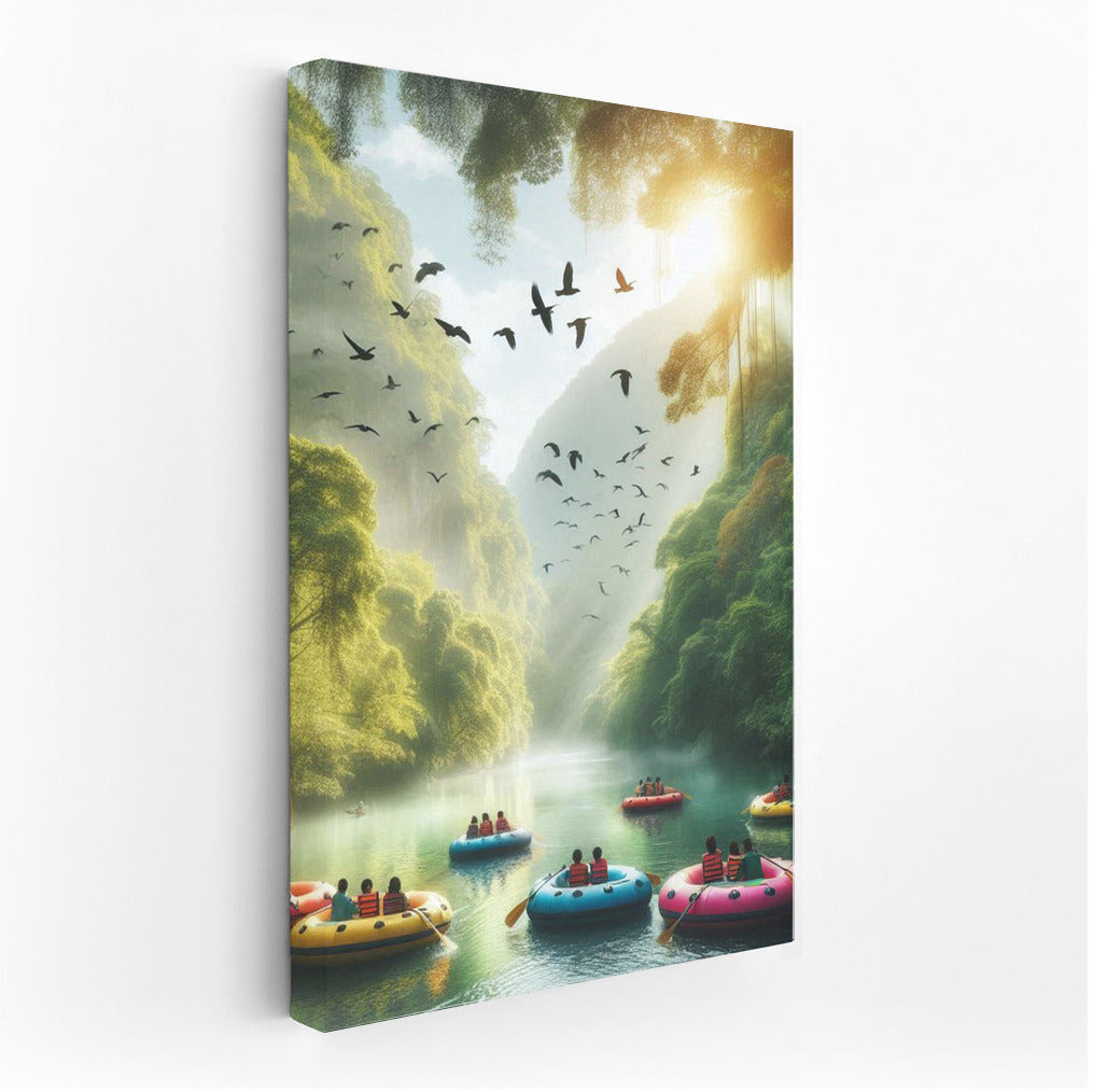 Morning Sailing: Colourful Boats on the River