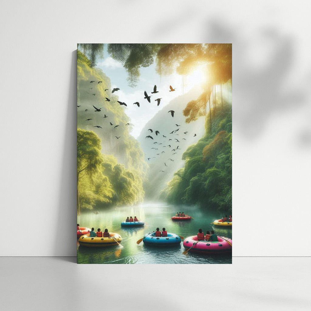 Morning Sailing: Colourful Boats on the River