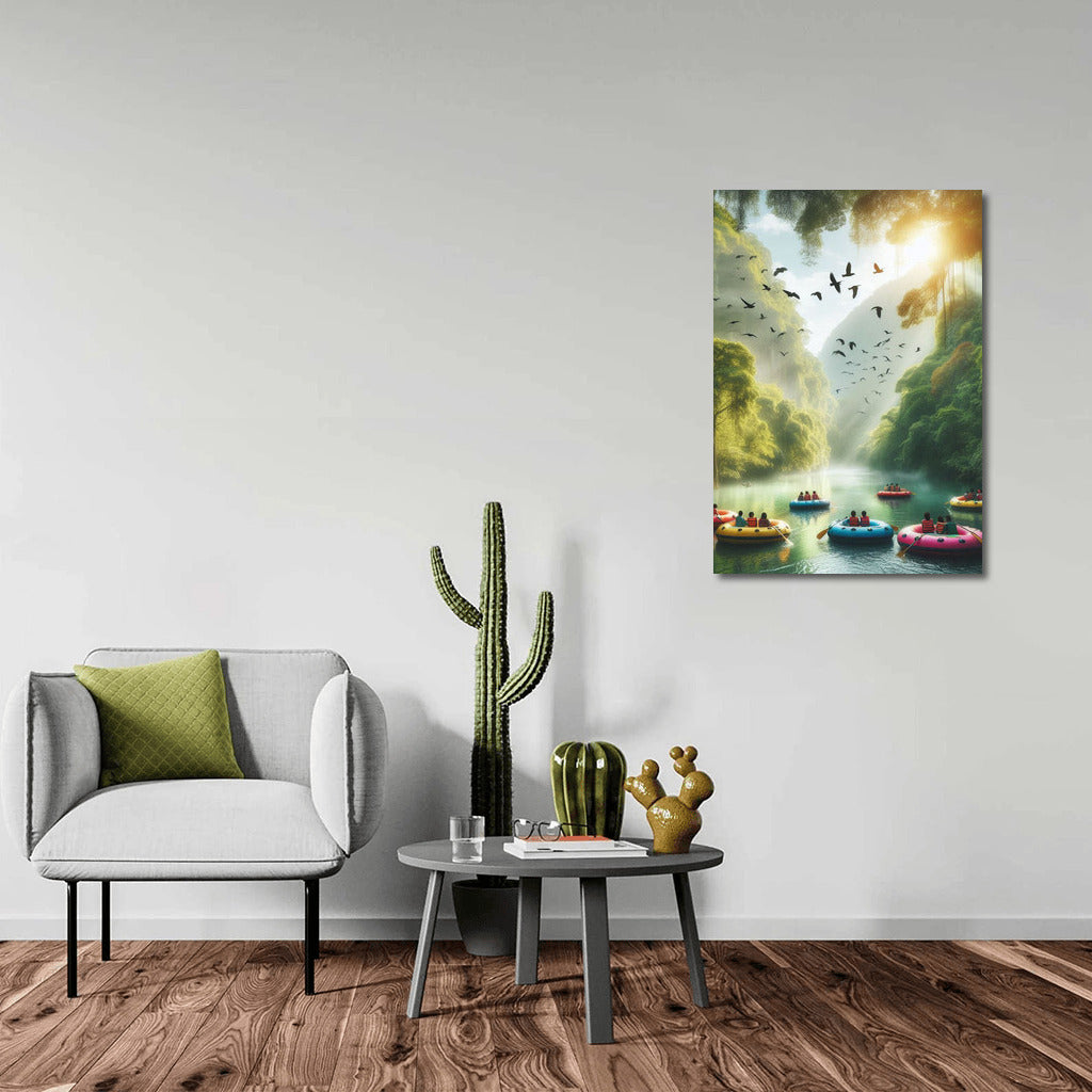 Morning Sailing: Colourful Boats on the River