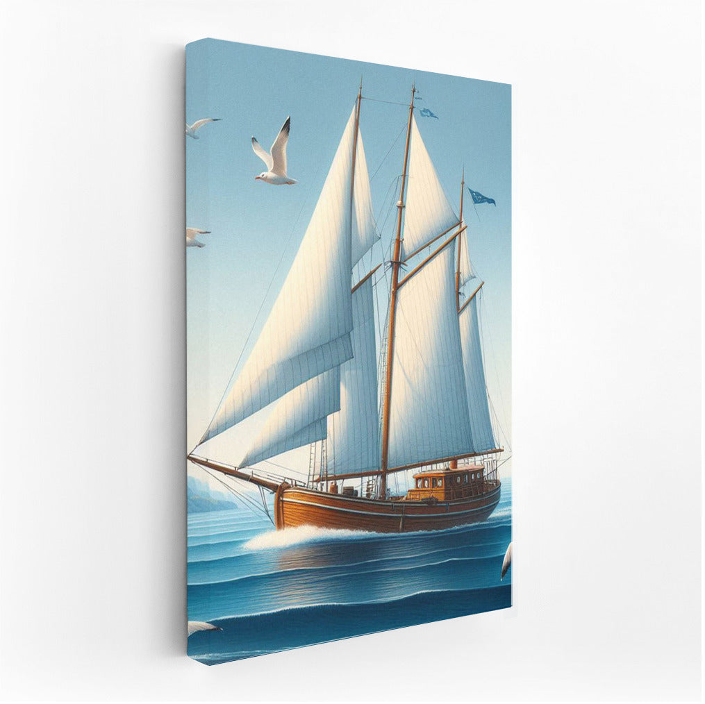 Sailboat and Seagulls: Harmony of the Sea Ketches Sea 2