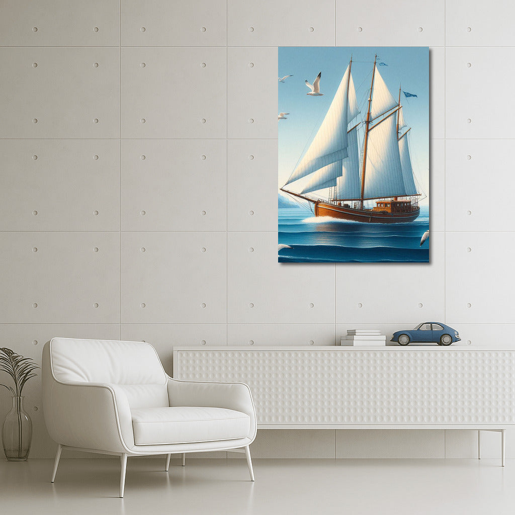 Sailboat and Seagulls: Harmony of the Sea Ketches Sea 2