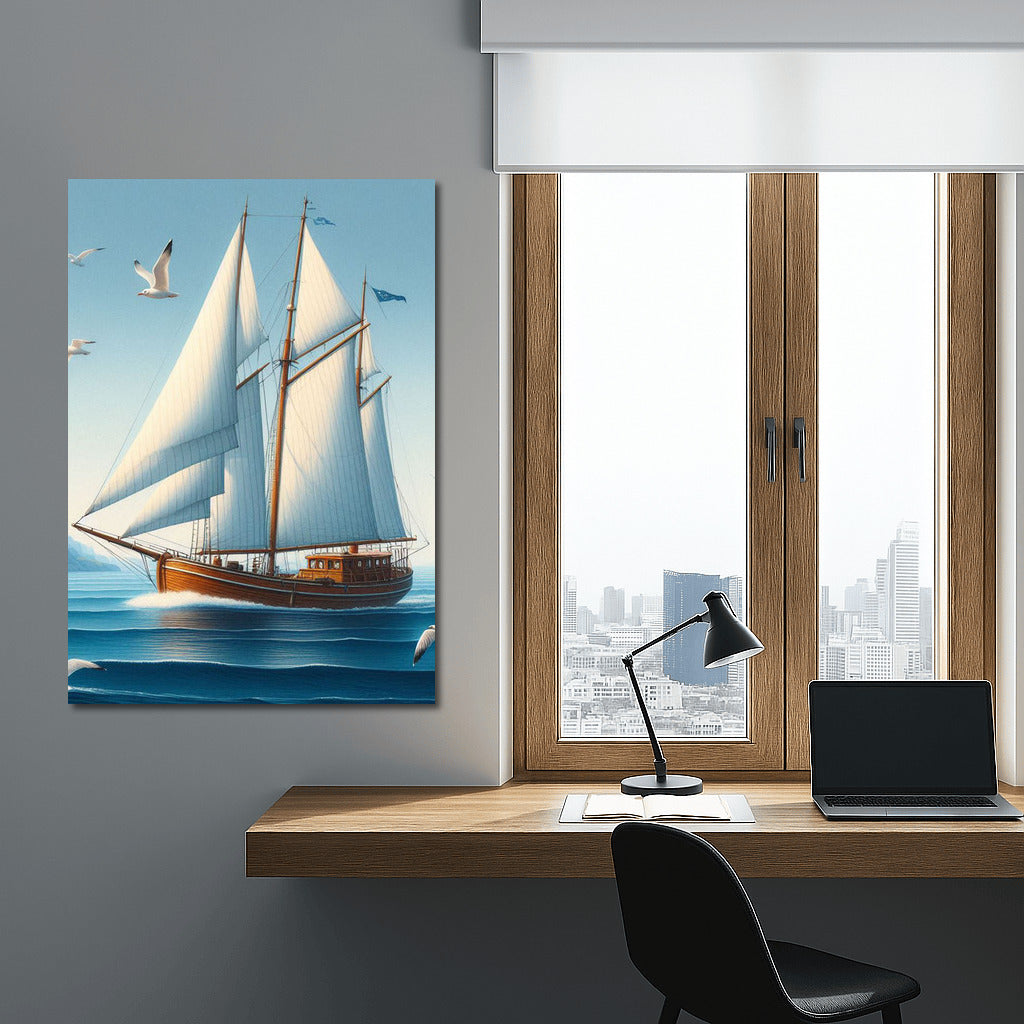 Sailboat and Seagulls: Harmony of the Sea Ketches Sea 2