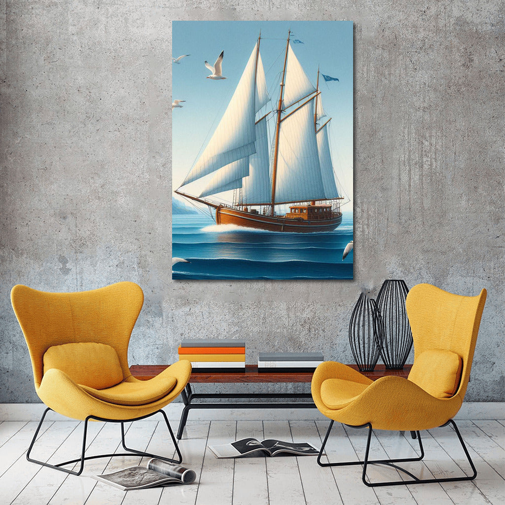 Sailboat and Seagulls: Harmony of the Sea Ketches Sea 2