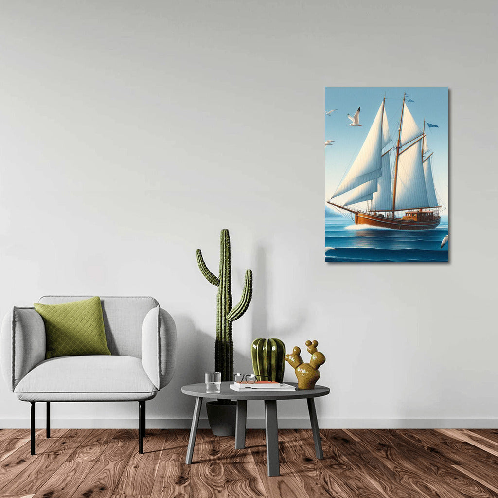 Sailboat and Seagulls: Harmony of the Sea Ketches Sea 2