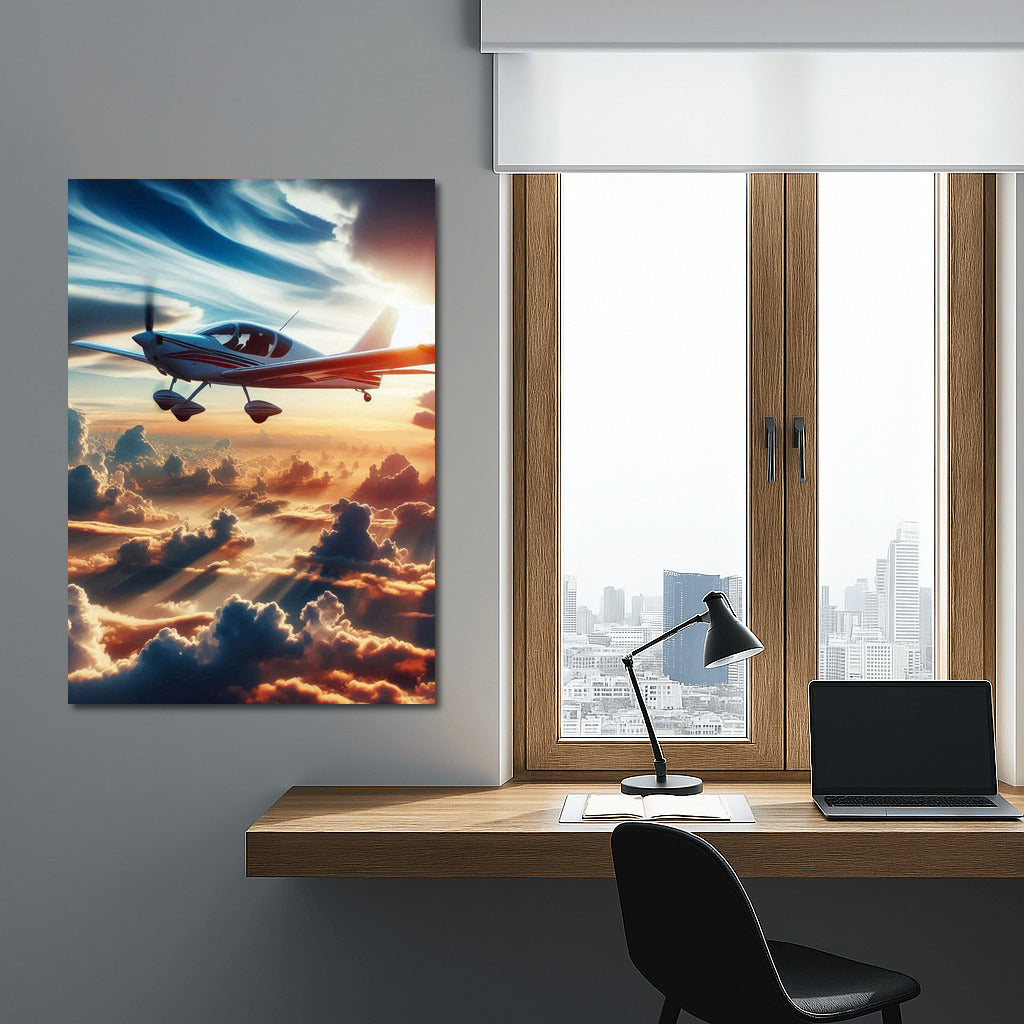 Light Aircraft in the Clouds: Flight Above the Horizon