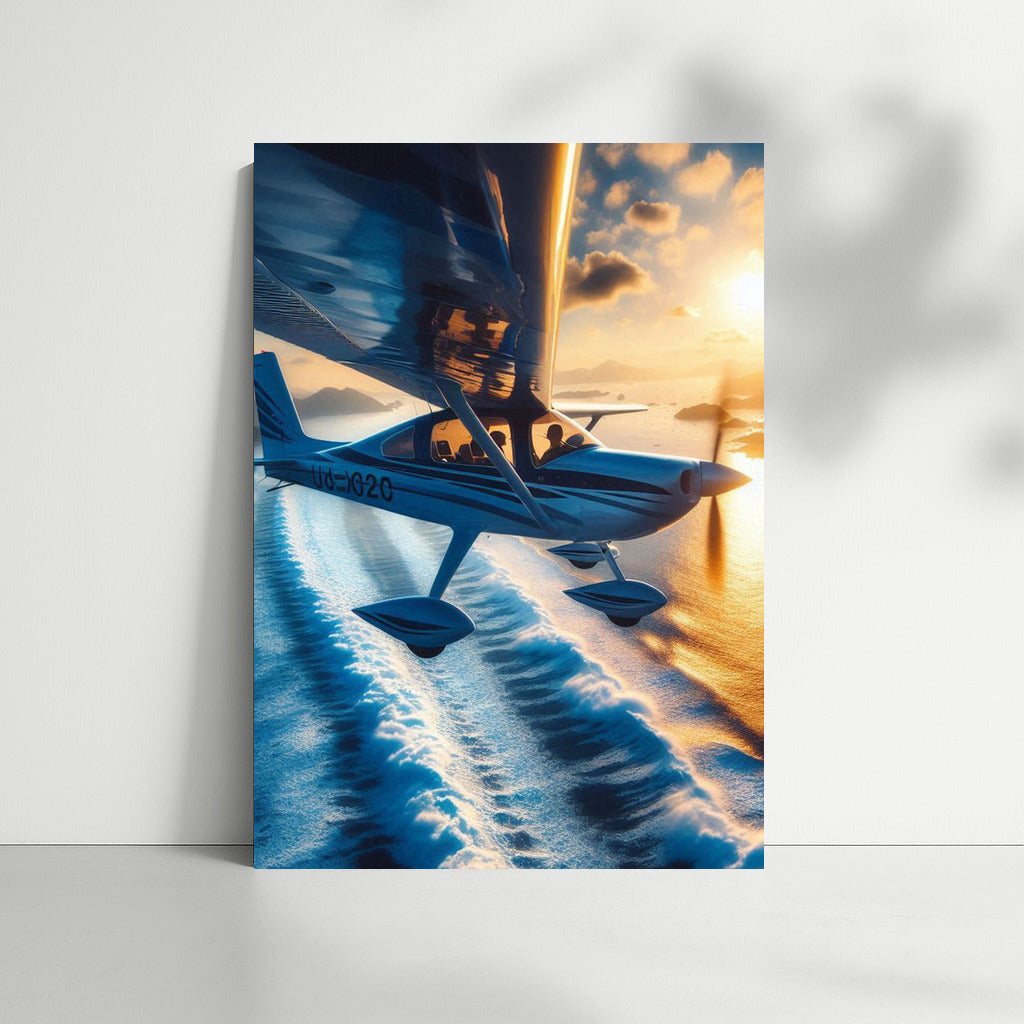 Sunset Flight: Light Aircraft in the Skies