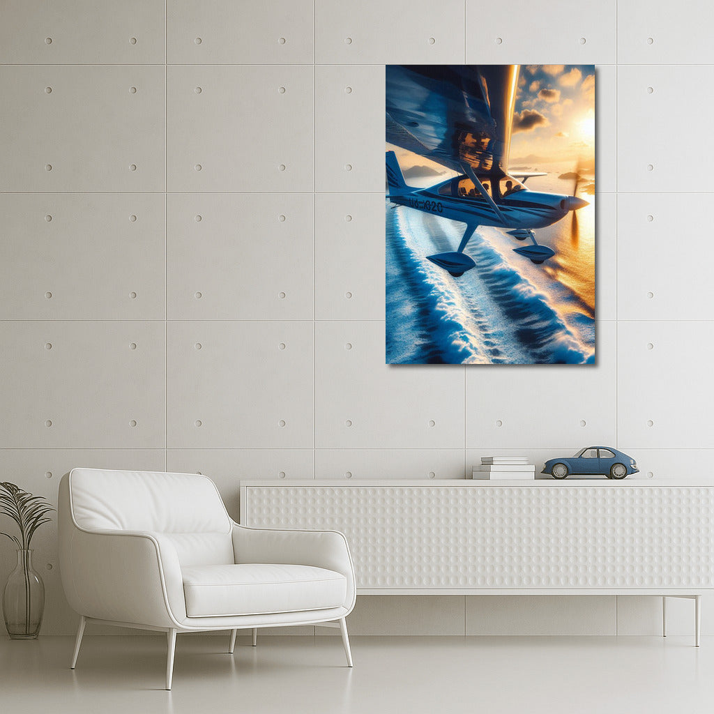 Sunset Flight: Light Aircraft in the Skies