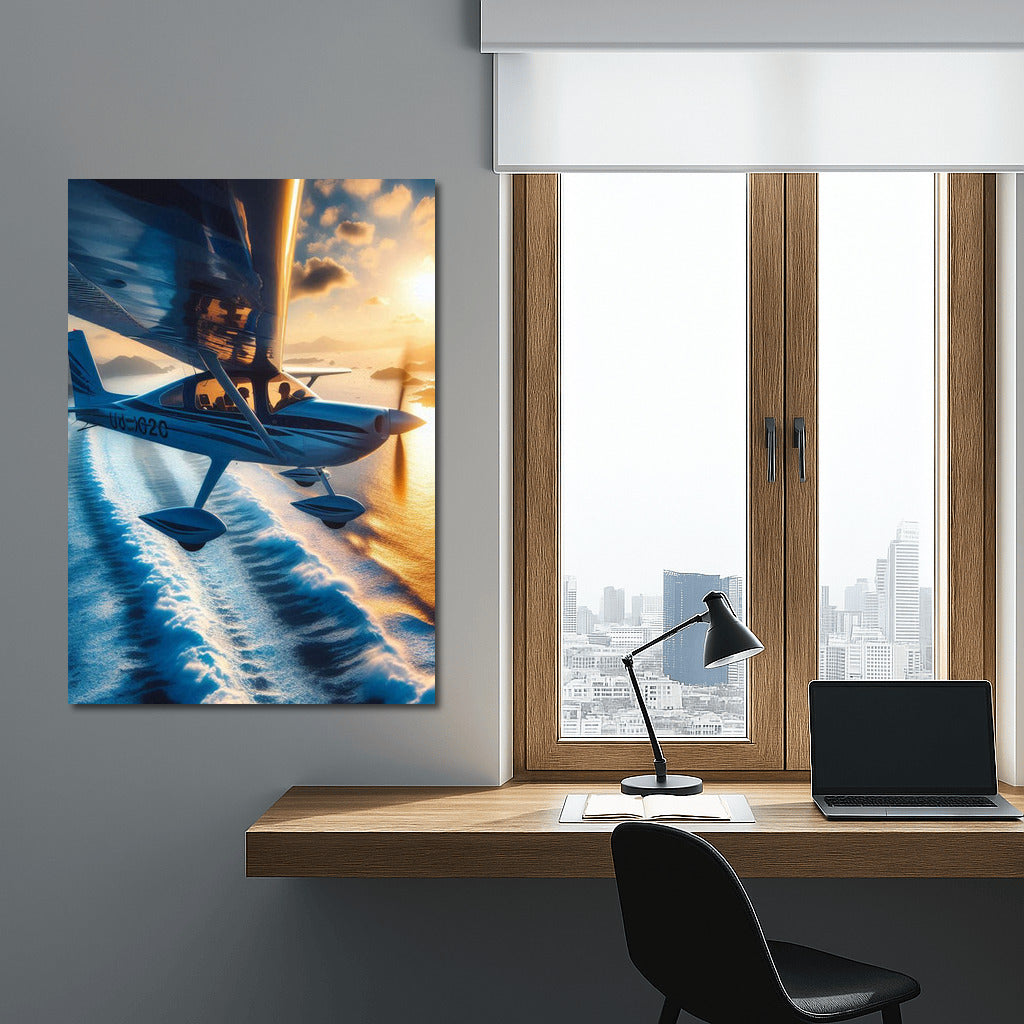 Sunset Flight: Light Aircraft in the Skies