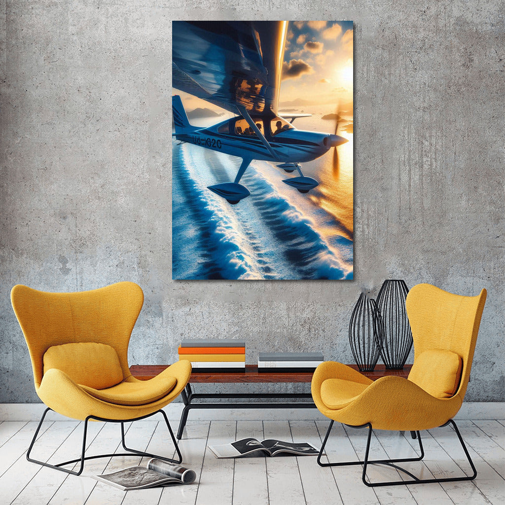 Sunset Flight: Light Aircraft in the Skies