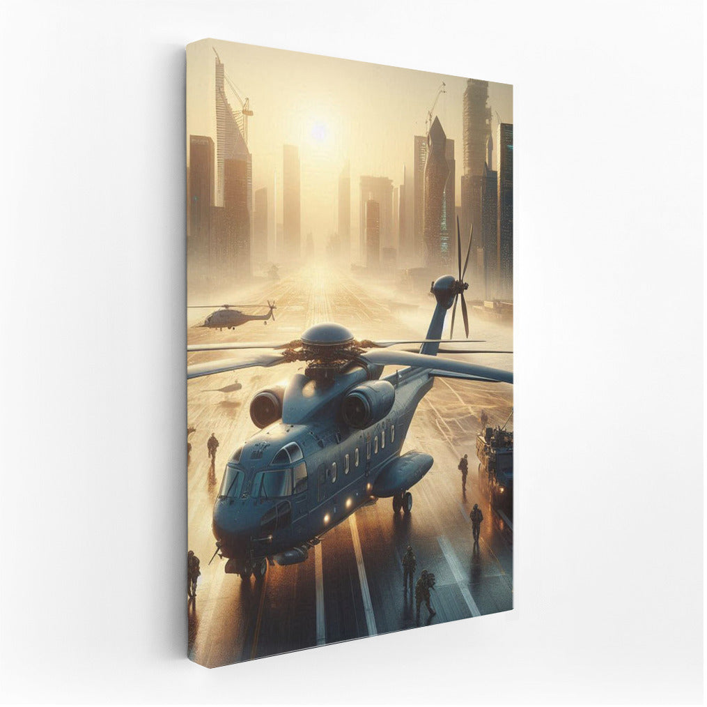 Marine Helicopters at Dawn: City Port Adventures