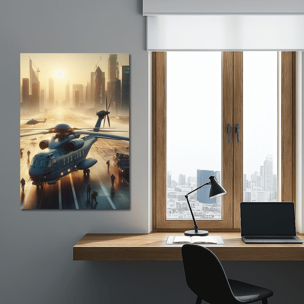 Marine Helicopters at Dawn: City Port Adventures