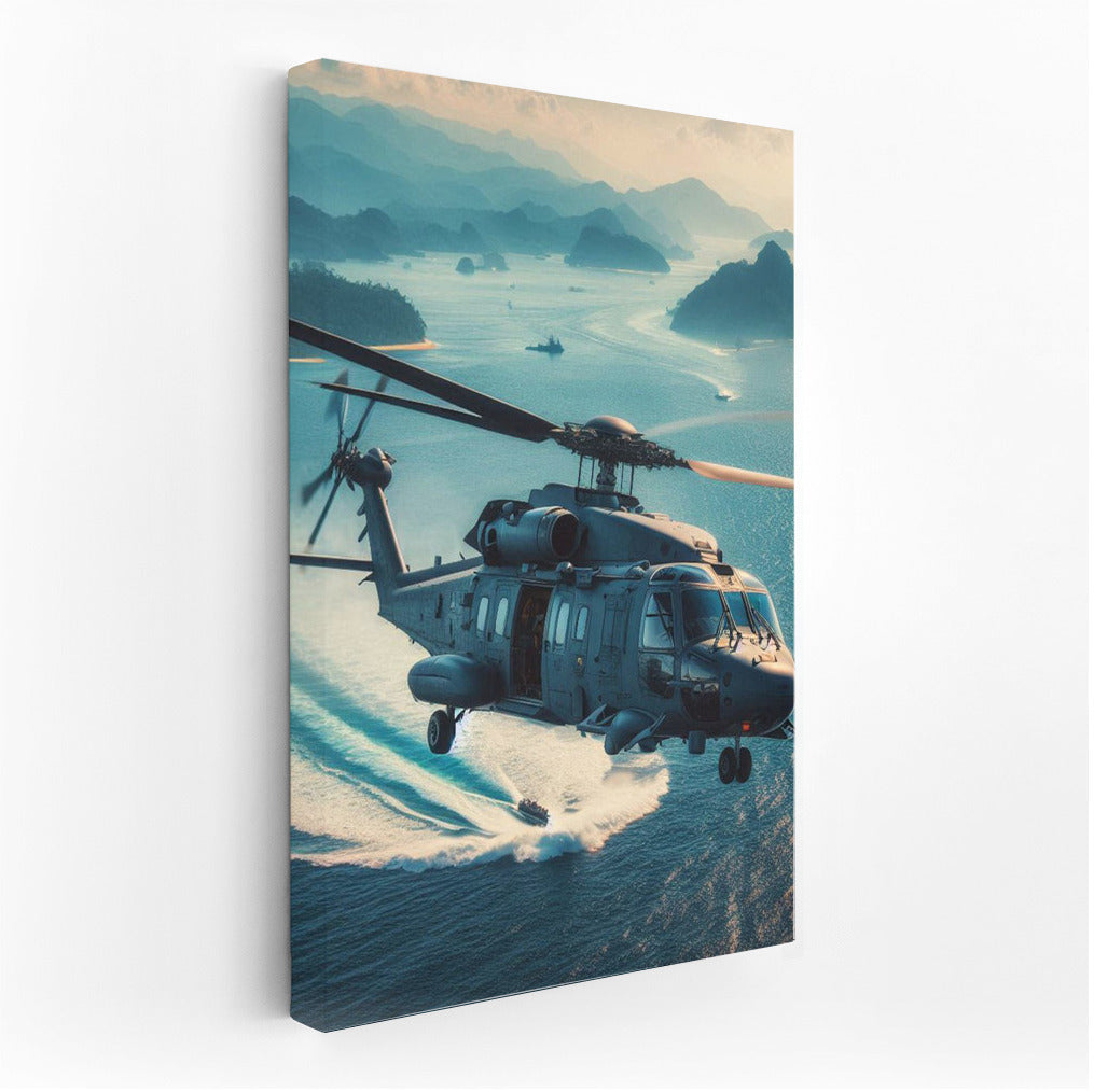 Sea Power: Helicopter Over the Ocean