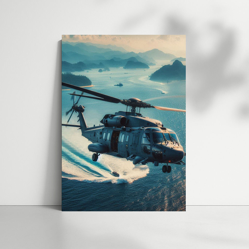 Sea Power: Helicopter Over the Ocean