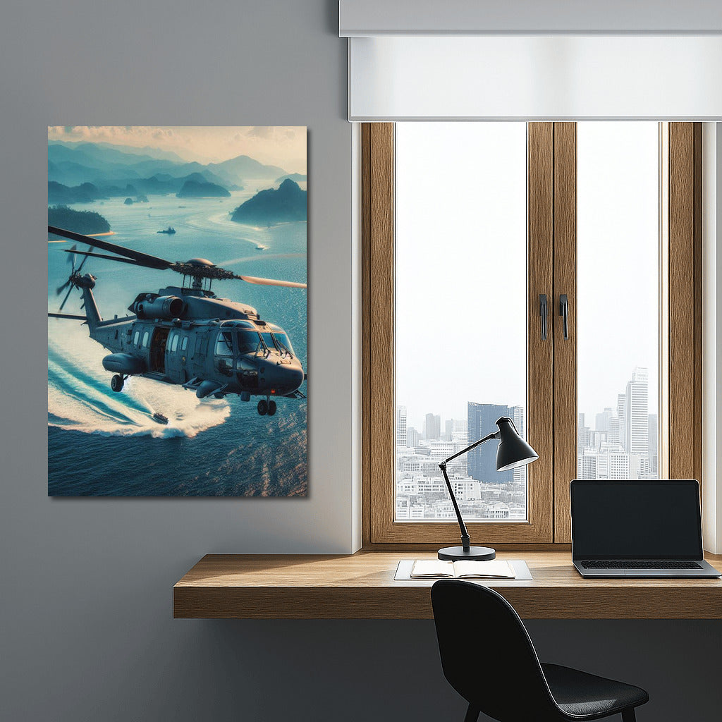 Sea Power: Helicopter Over the Ocean