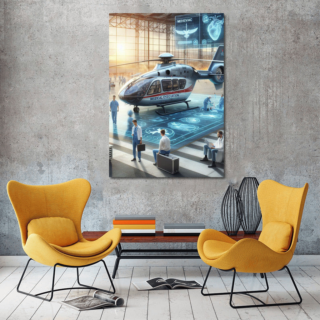 Medevac Helicopter at the Airport: Speed and Precision of Medical Evacuation