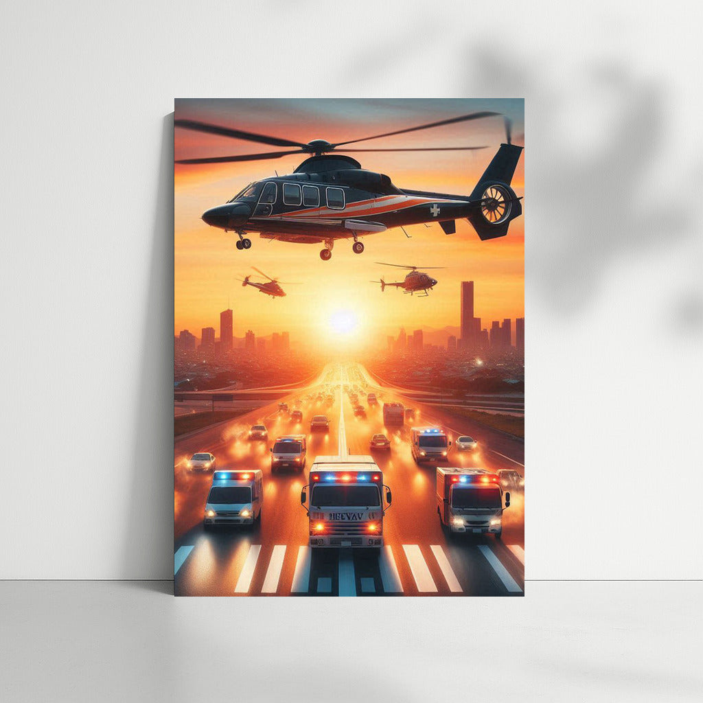 Sunset Medivac Mission: Helicopters on the Runway