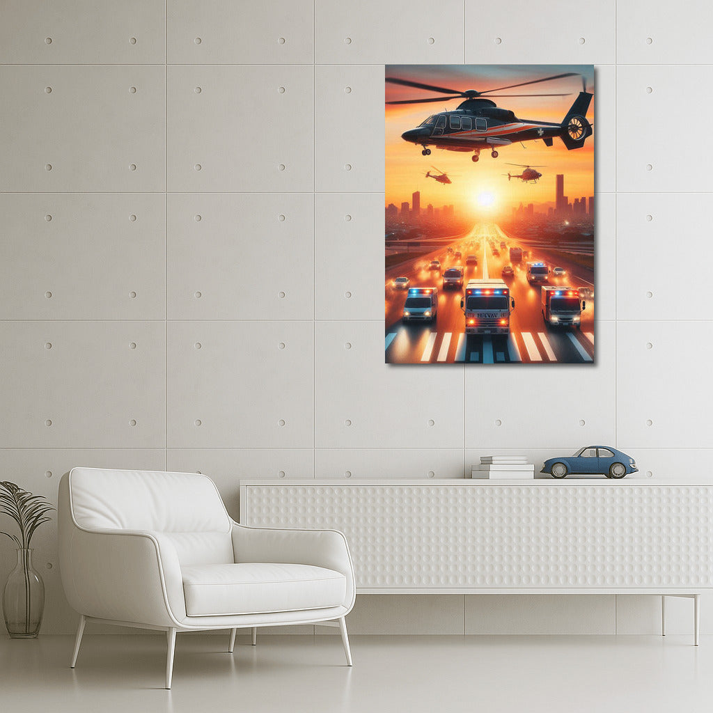 Sunset Medivac Mission: Helicopters on the Runway