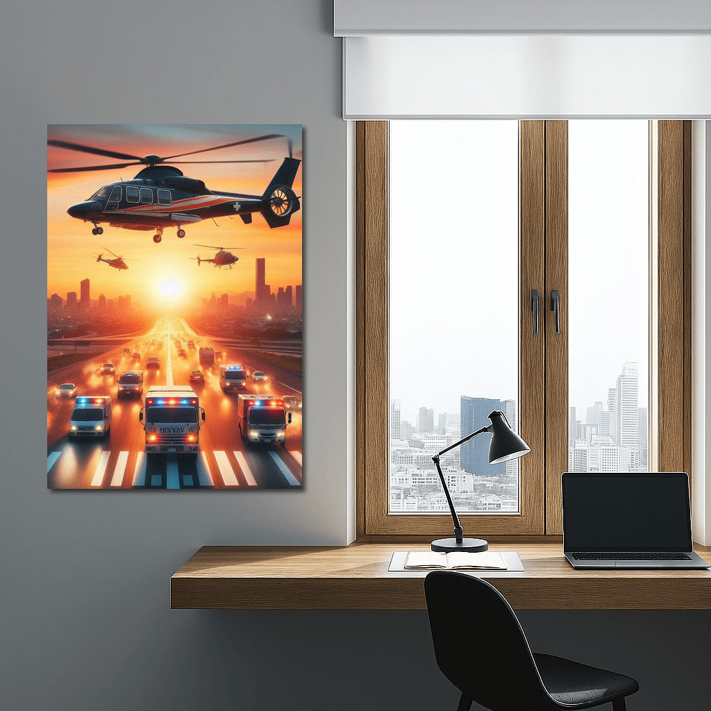 Sunset Medivac Mission: Helicopters on the Runway