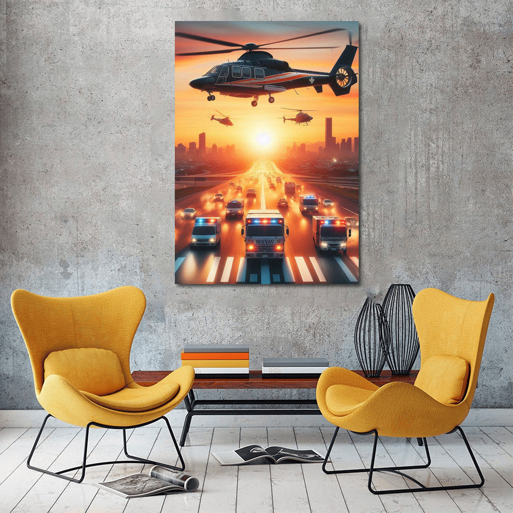 Sunset Medivac Mission: Helicopters on the Runway