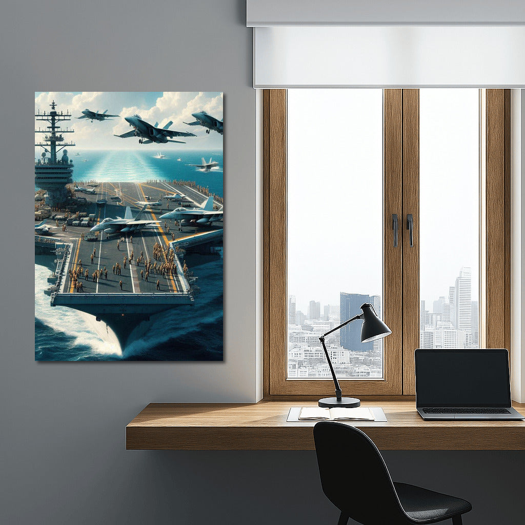 Ocean Power: Warplanes and Aircraft Carrier in Dynamics